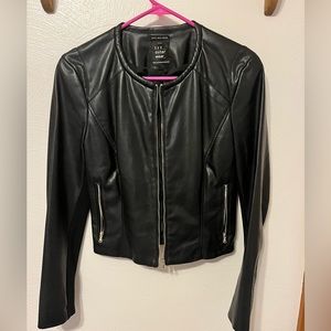 Fitted leather jacket from Zara